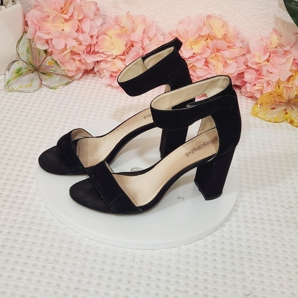 Jeffrey Campbell Lindsay Black Suede Ankle Strap Block Heel Black Size 8.5 - Picture 2 of 8